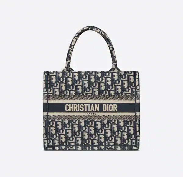 Dior Small Book Tote Blue Dior Oblique Embroidery M1265Zriw M928