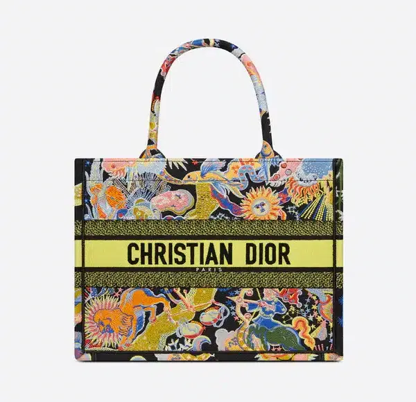 Dior Medium Book Tote Black Multicolor Dior Zodiac Fantastico Embroidery 36Cm M1296Zrza M911