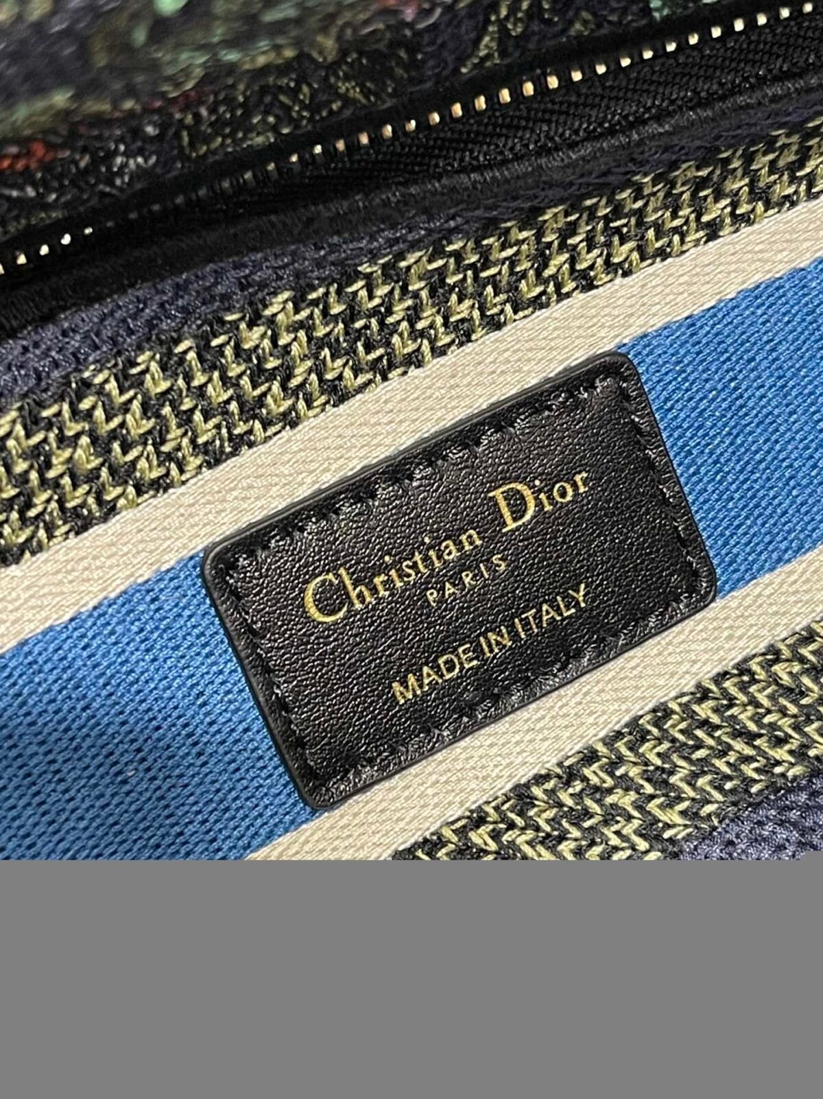 Dior Medium Lady D-Lite Blue Multicolor D-Constellation Embroidery M0565Oruv_M928 24Cm - Image 8