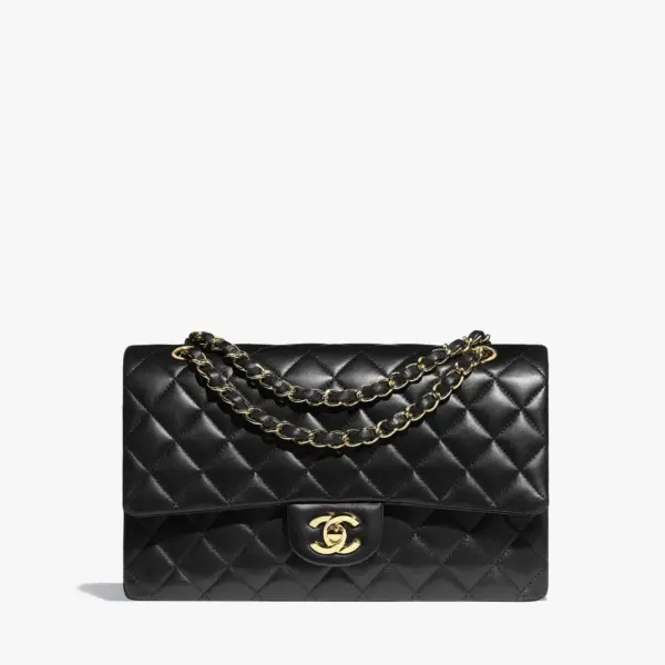 Chanel Medium Flap Bag Black 25Cm A01112 Y01295 94305