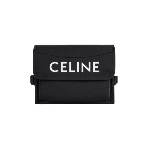 Celine Small Messenger Trekking In Nylon With Celine Print Black 19Cm 110062Dmt.38Si