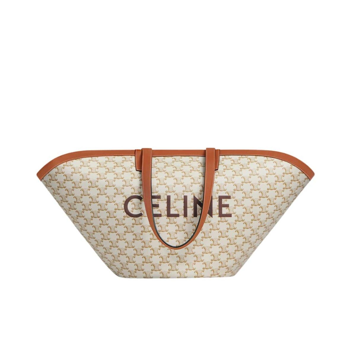 Celine Women Medium Couffin Bag In Triomphe Canvas Celine Print White 57Cm 196262Cyx 01Bc - Image 1