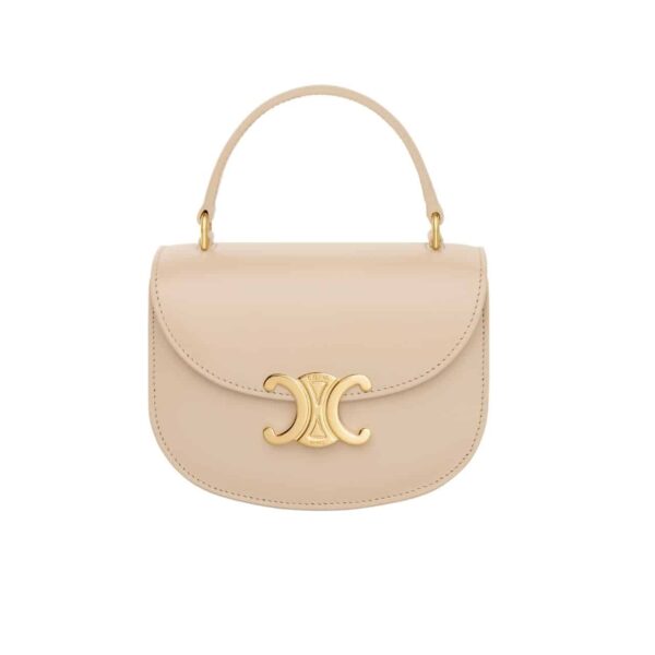Celine Mini Besace Clea In Shiny Calfskin Nude 15Cm 10L063Etz 03Nd