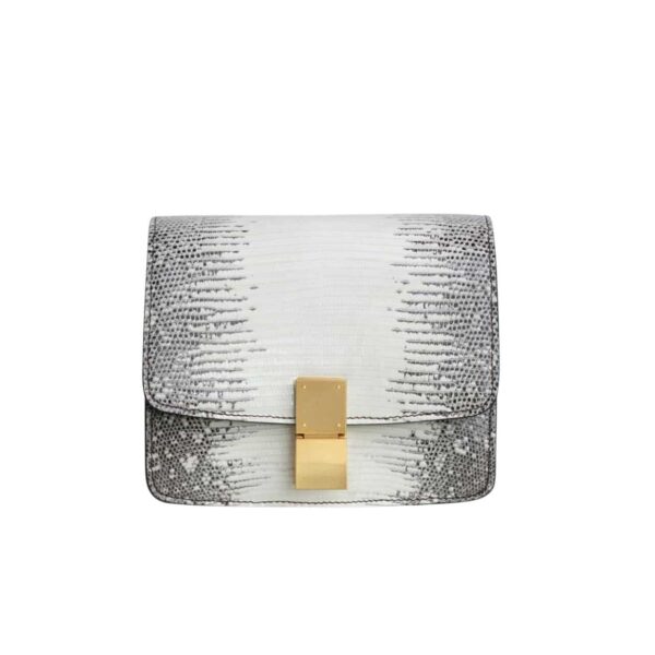 Celine Small Classic Bag In Lizard White 18Cm