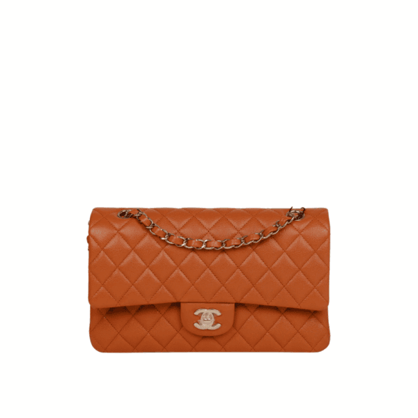 Chanel Classic Medium Lambskin Flap Brown And Gold 25Cm