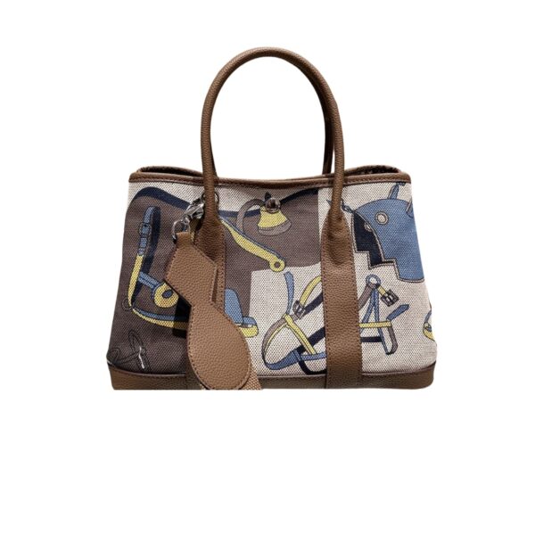 Hermes Garden Party Leather Handbag Brown 30Cm