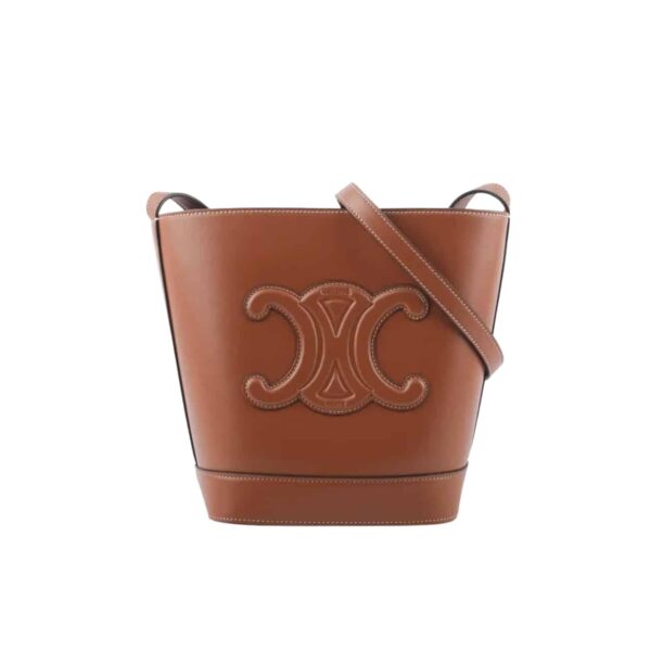 Celine Small Bucket Cuir Triomphe In Brown 16Cm 113783Du3 04Lu