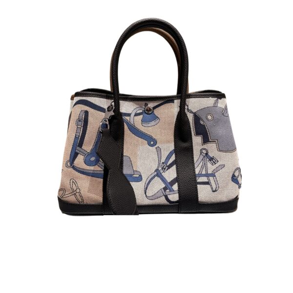 Hermes Garden Party Leather Handbag Black 30Cm