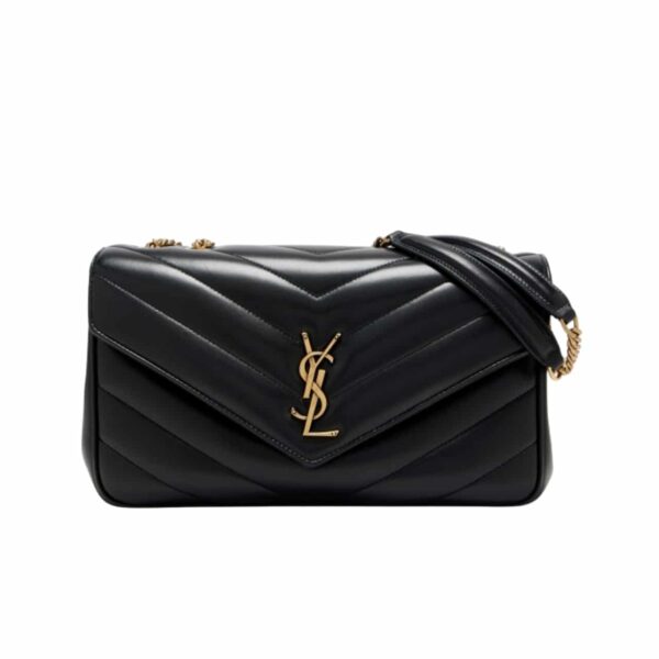 Saint Laurent Loulou Medium Chain Bag Black 29Cm 801439Aaeax1000