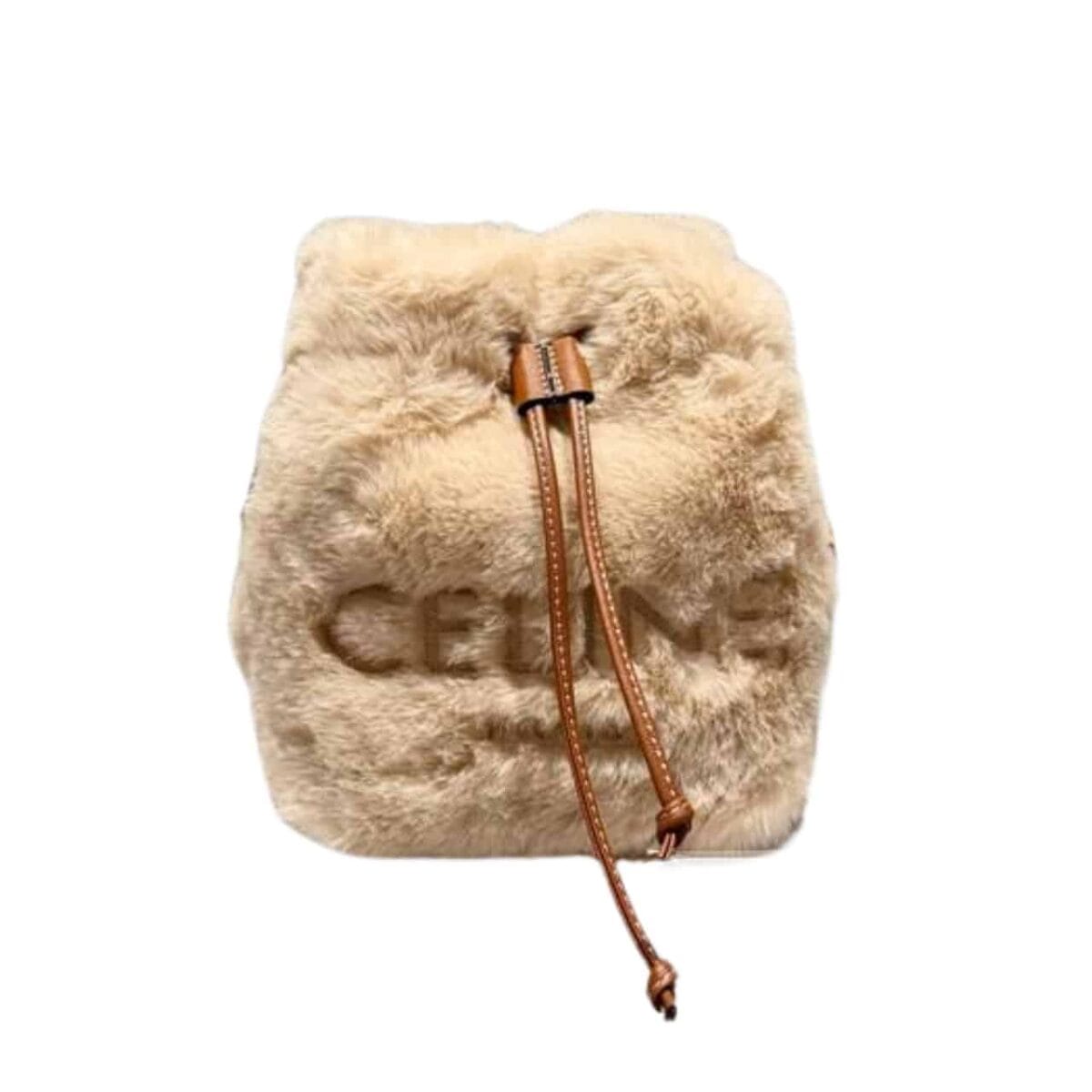 Celine Clara Bag In Shearling Beige 22Cm - Image 1