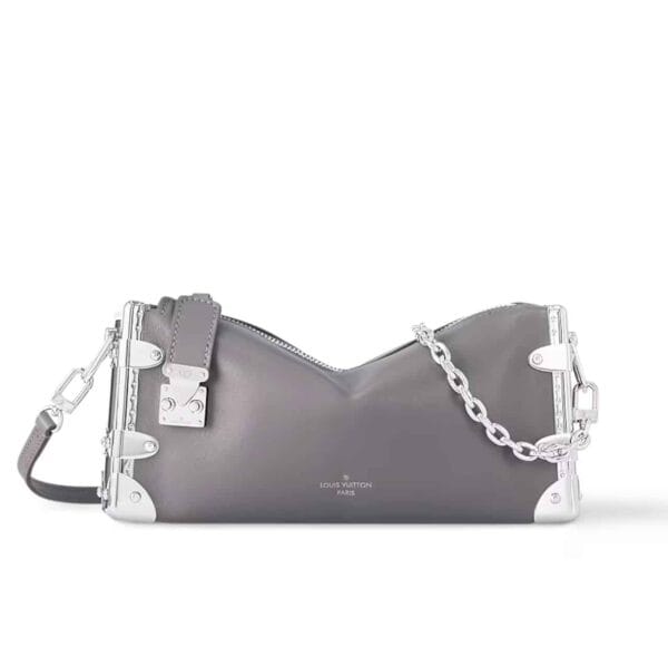 Louis Vuitton Slim Trunk Bag Calfskin Gris Trianon 23Cm M12596