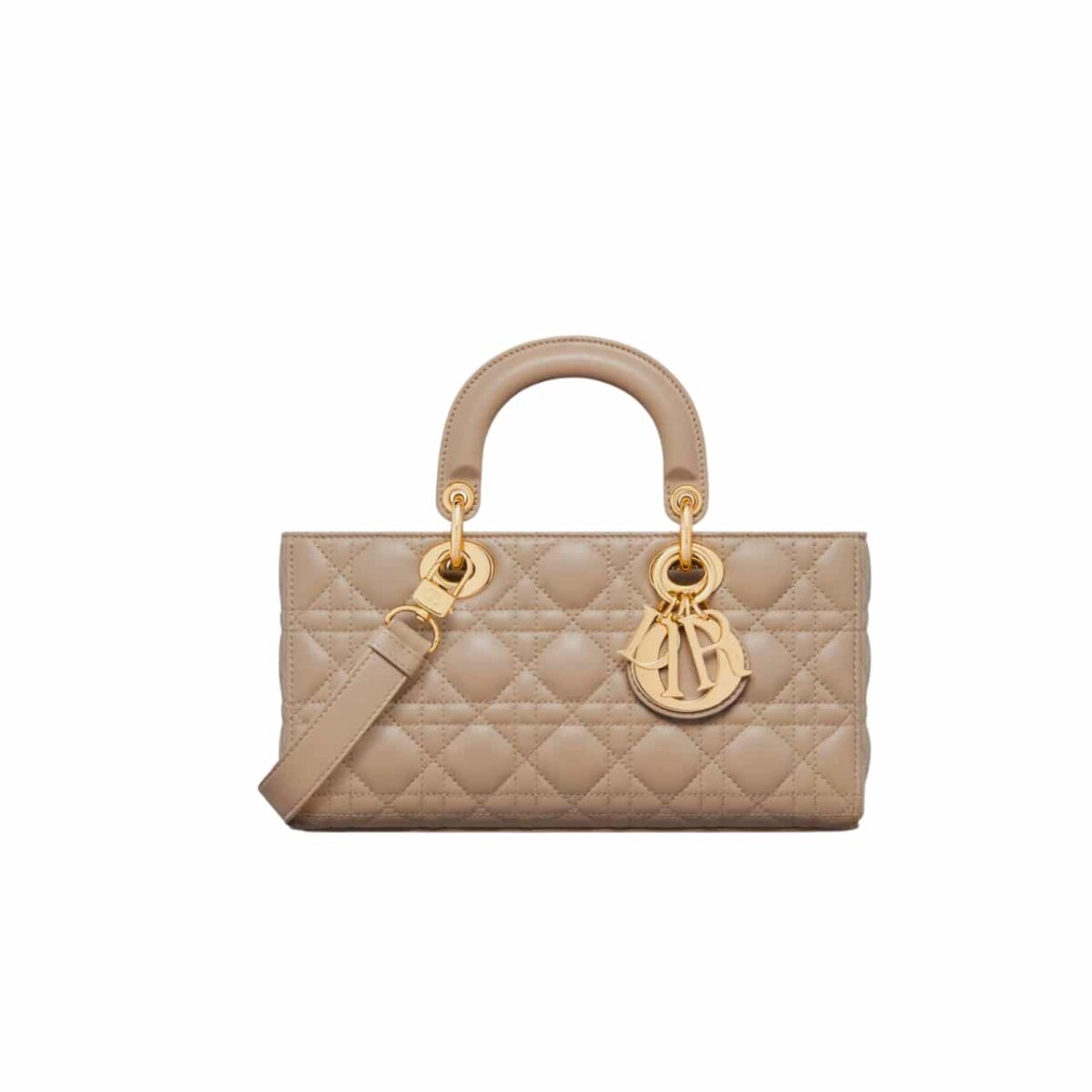 Dior Medium Lady D Joy Bag Cannage Lambskin Beige 26Cm M0540Onge M51U - Image 1