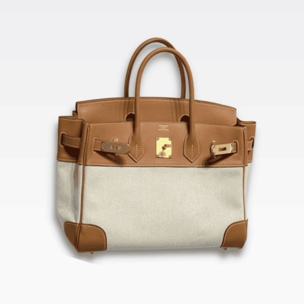 Hermes Birkin 25 Bi-Material Gold Toned Hardware Brown 25Cm