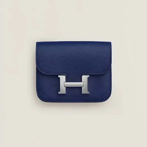 Hermes Constance Slim Bicolor Wallet Blue H082501Ckah