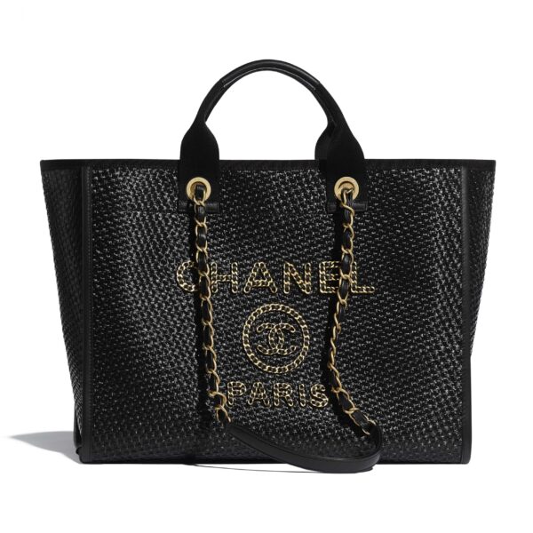 Chanel Deauville Large Shopping Bag Black 39Cm