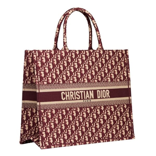 Dior Large Book Tote Dior Oblique Embroidery Red 42Cm