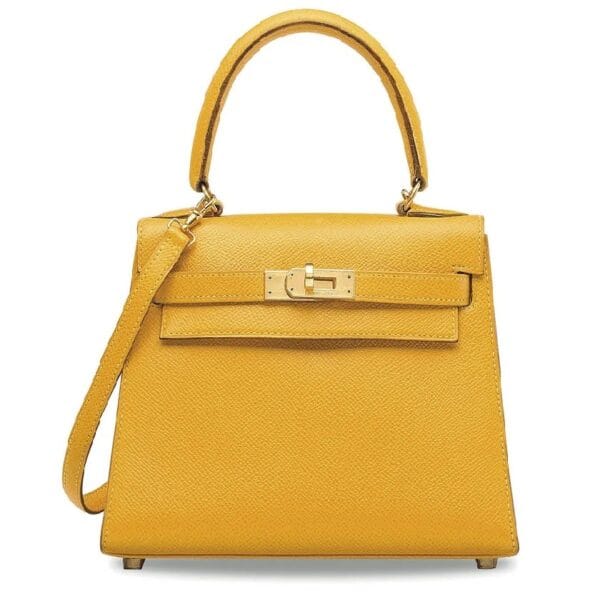 Hermes Kelly 25Cm Chevre 9D Amber Yellow Gold Hardware