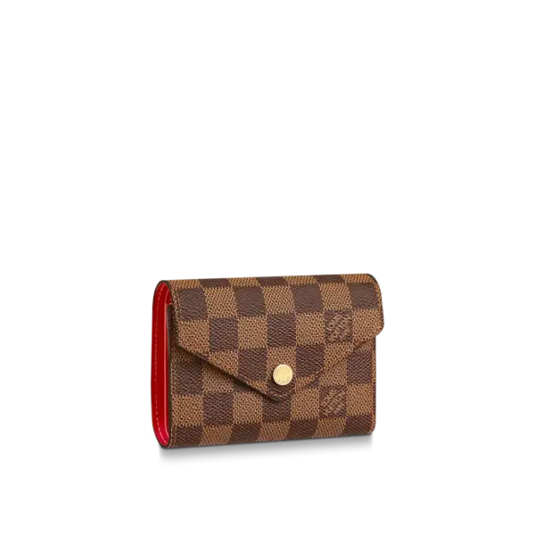Louis Vuitton Victorine Wallet Damier Canvas 12Cm Red N41659