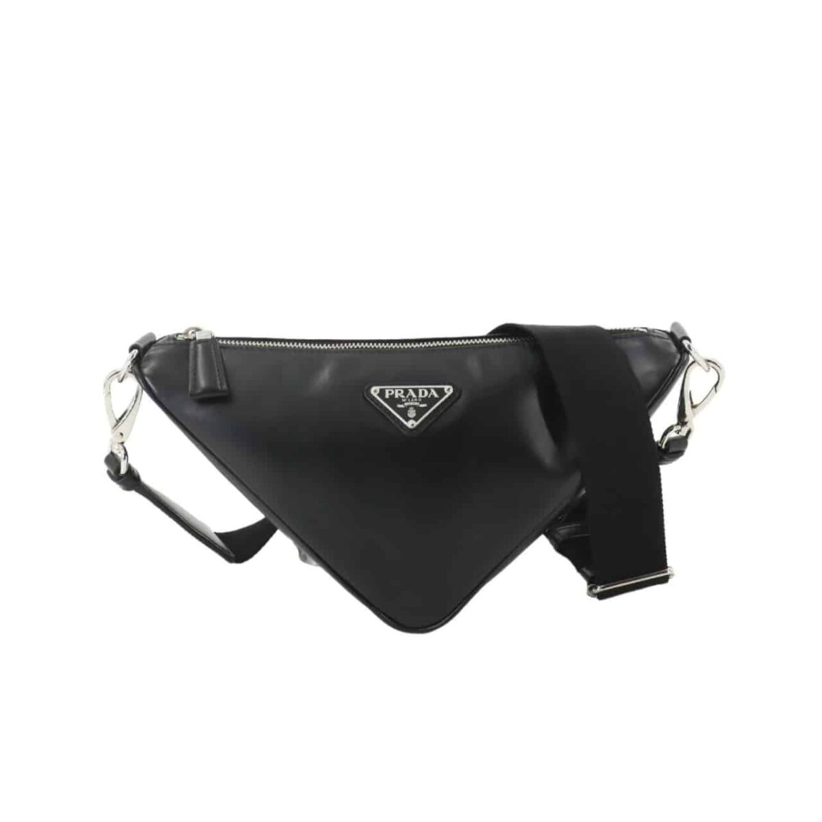 Prada Triangle Shoulder Bag Black 27Cm - Image 1