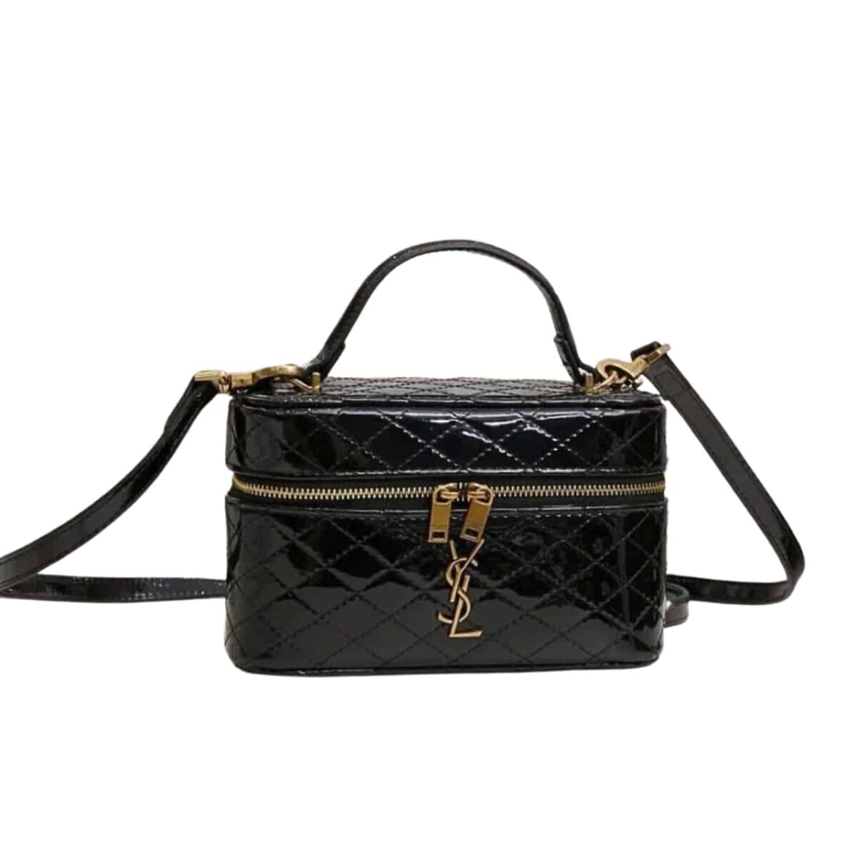 Saint Laurent Gany Vanity Bag In Patent Leather Black 19Cm - Image 1