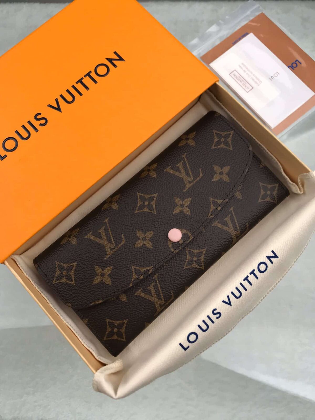 Louis Vuitton Monogram Emilie Wallet Pink M61289 - Image 7