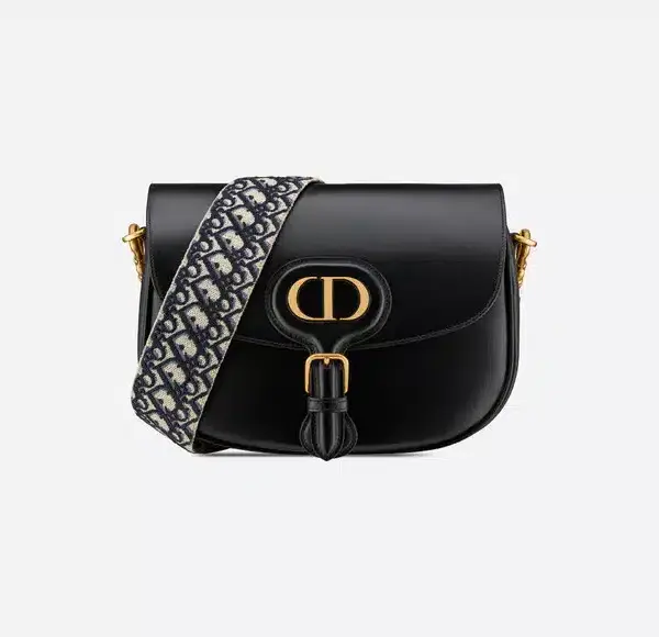 Dior Large Bobby Bag Blue Dior Oblique Embroidery Black 27Cm M9320Umob M941