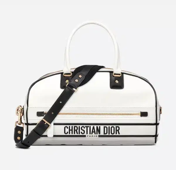 Dior Medium Vibe Zip Bowling Bag White Smooth M6202Oobr_M879