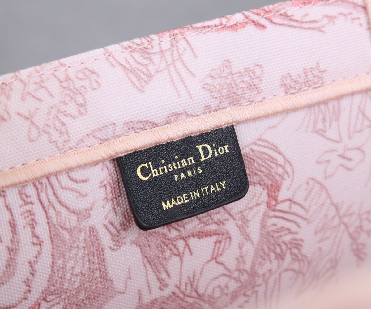 Dior Large Tote Toile De Jouy Embroidery Pink 42Cm - Image 2