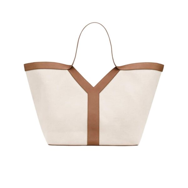 Saint Laurent Y Tote In Leather Bag White
