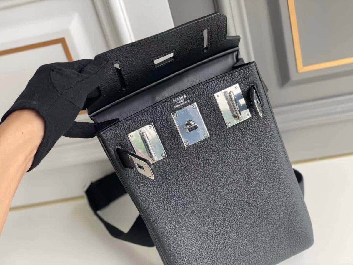 Hermes Hac A Dos Togo Backpack Palladium Hardware Black 29Cm - Image 4