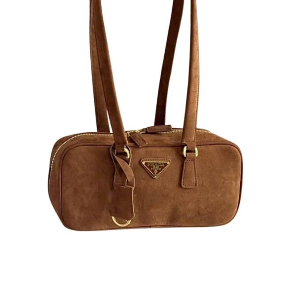 Prada Suede Shoulder Bag Cocoa Brown 29Cm