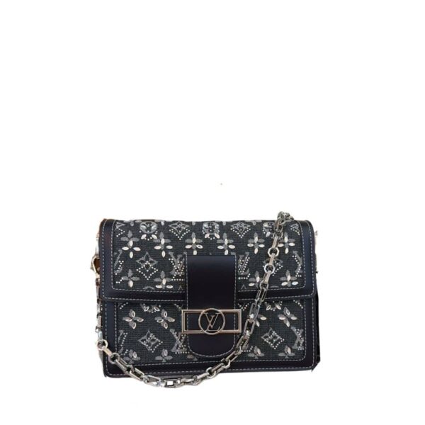 Louis Vuitton Dauphine Bag Silver Hardware Black 25Cm