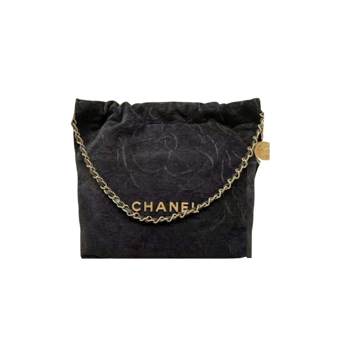 Chanel 22 Handbag Black Denim 36Cm As3260 B14411 Ns775 - Image 1