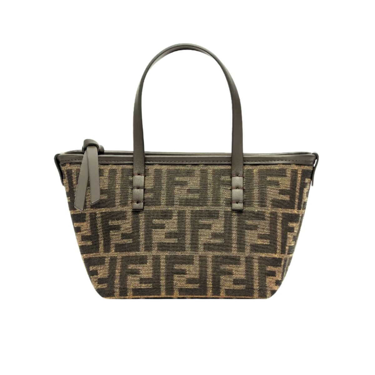 Fendi Mini Roll Ff Jacquard Mini Bag Brown 18Cm - Image 1