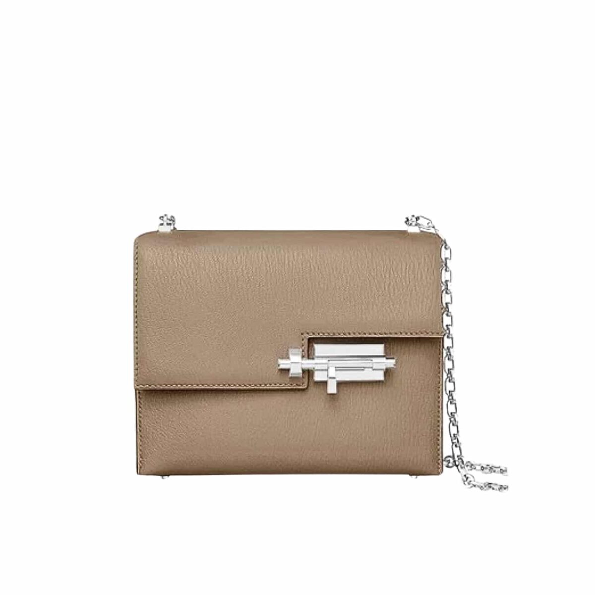 Hermes Verrou Chain Lock Mini Bag Grey 17Cm - Image 1
