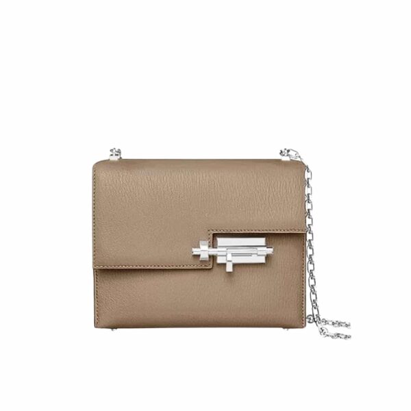 Hermes Verrou Chain Lock Mini Bag Grey 17Cm