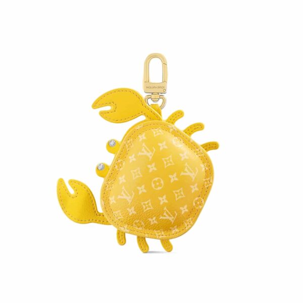 Louis Vuitton Lv Crab Bag Charm Leather And Canvas Yellow 9Cm M01932