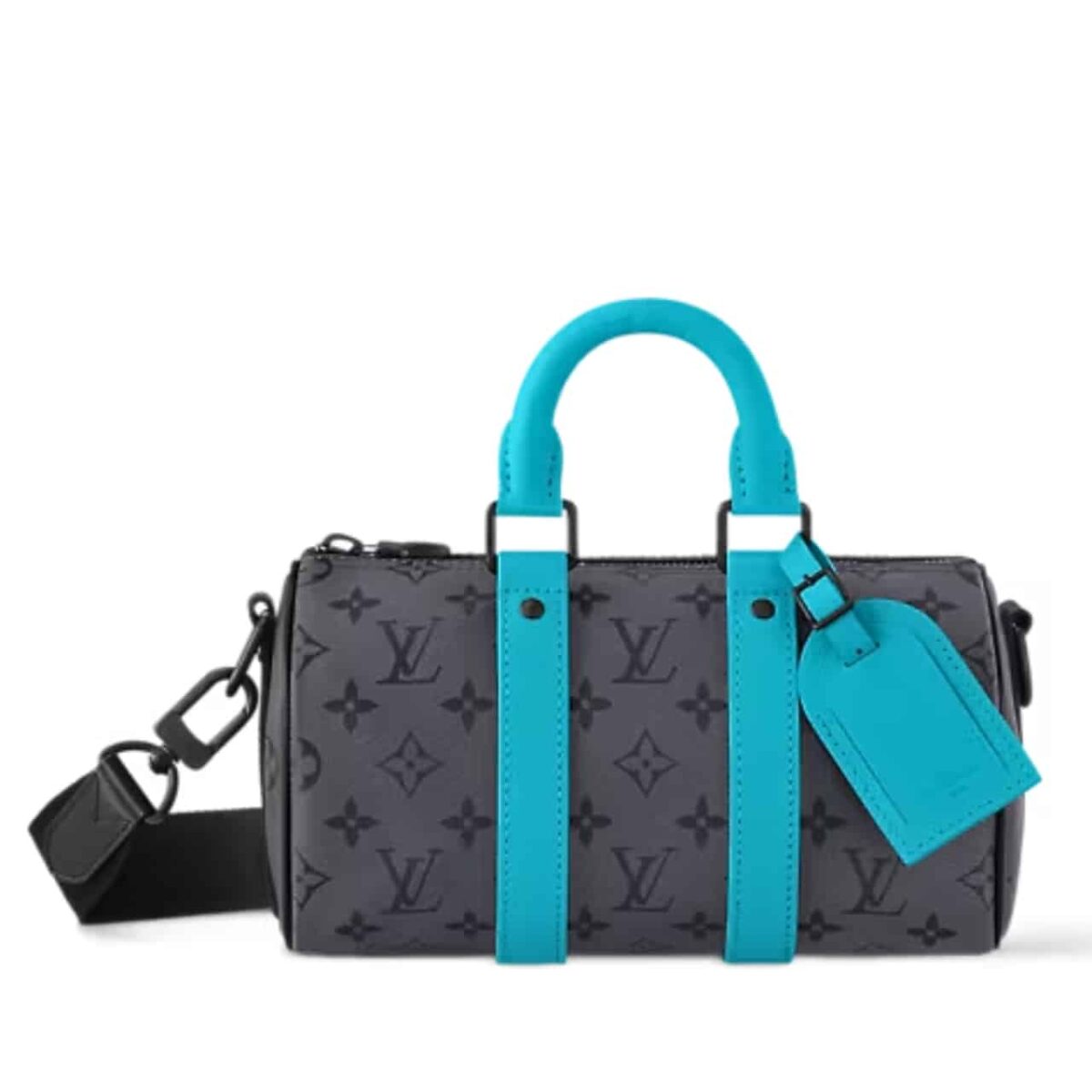 Louis Vuitton Keepall Bandoulière 25 Monogram Eclipse Reverse Coated Canvas Turquoise 25Cm M11645 - Image 1