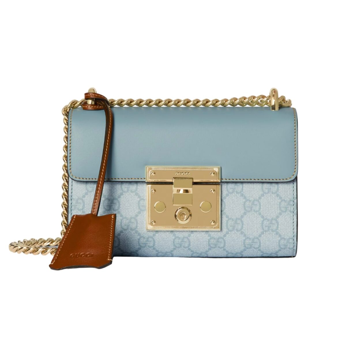 Gucci Padlock Small Shoulder Bag Gg Supreme Dusty Blue 20Cm 409487 Fad3R 8744 - Image 1