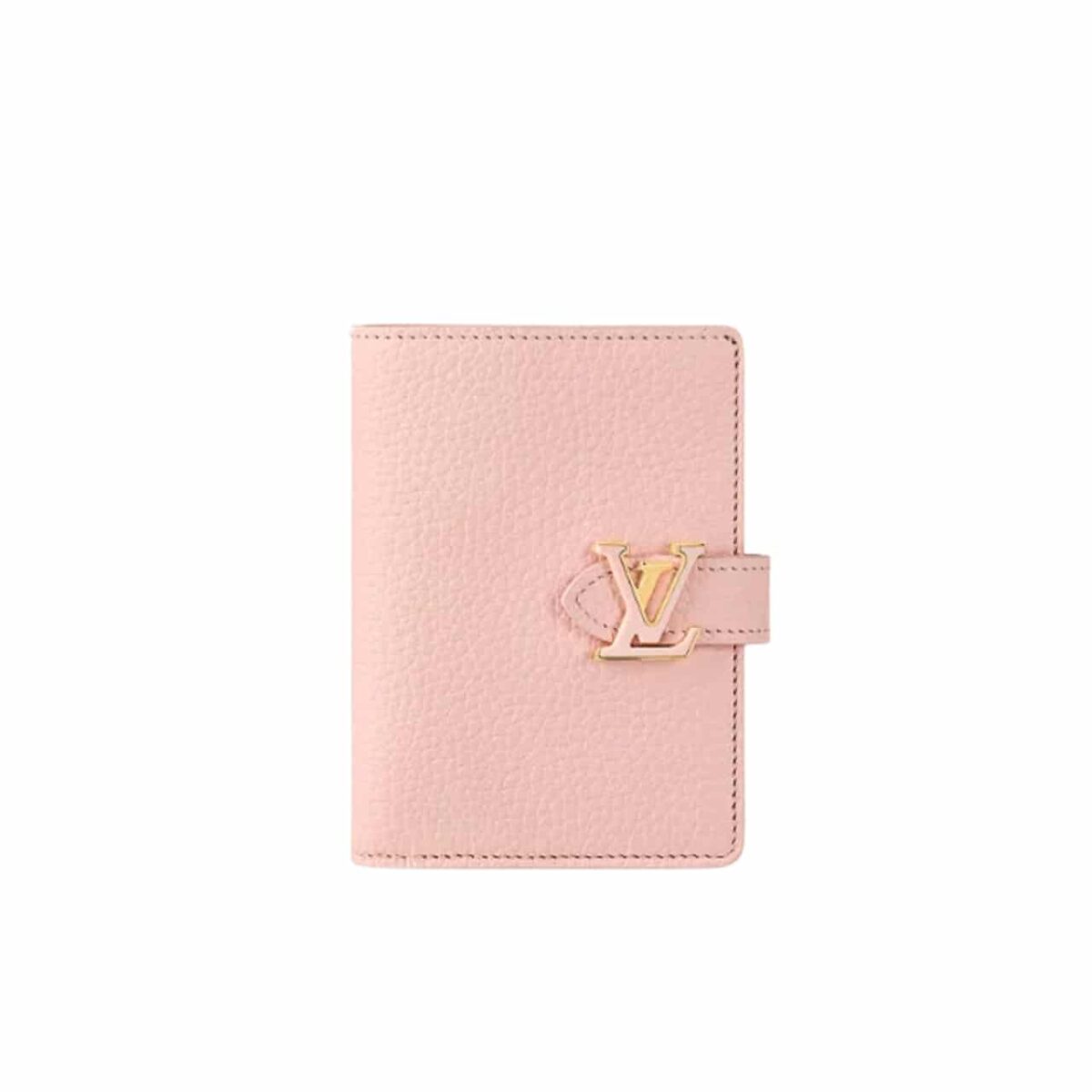 Louis Vuitton Lv Vertical Compact Wallet Taurillon Leather Rose 12Cm - Image 1