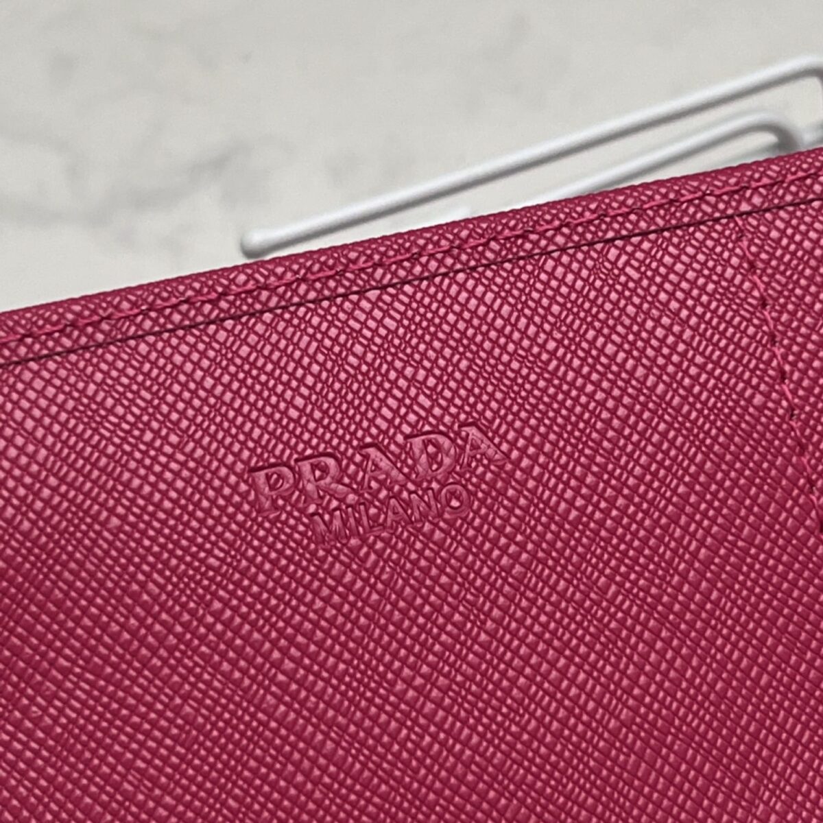 Prada Saffiano Lux Leather Flap Continental Dark Pink Wallet 19Cm - Image 3