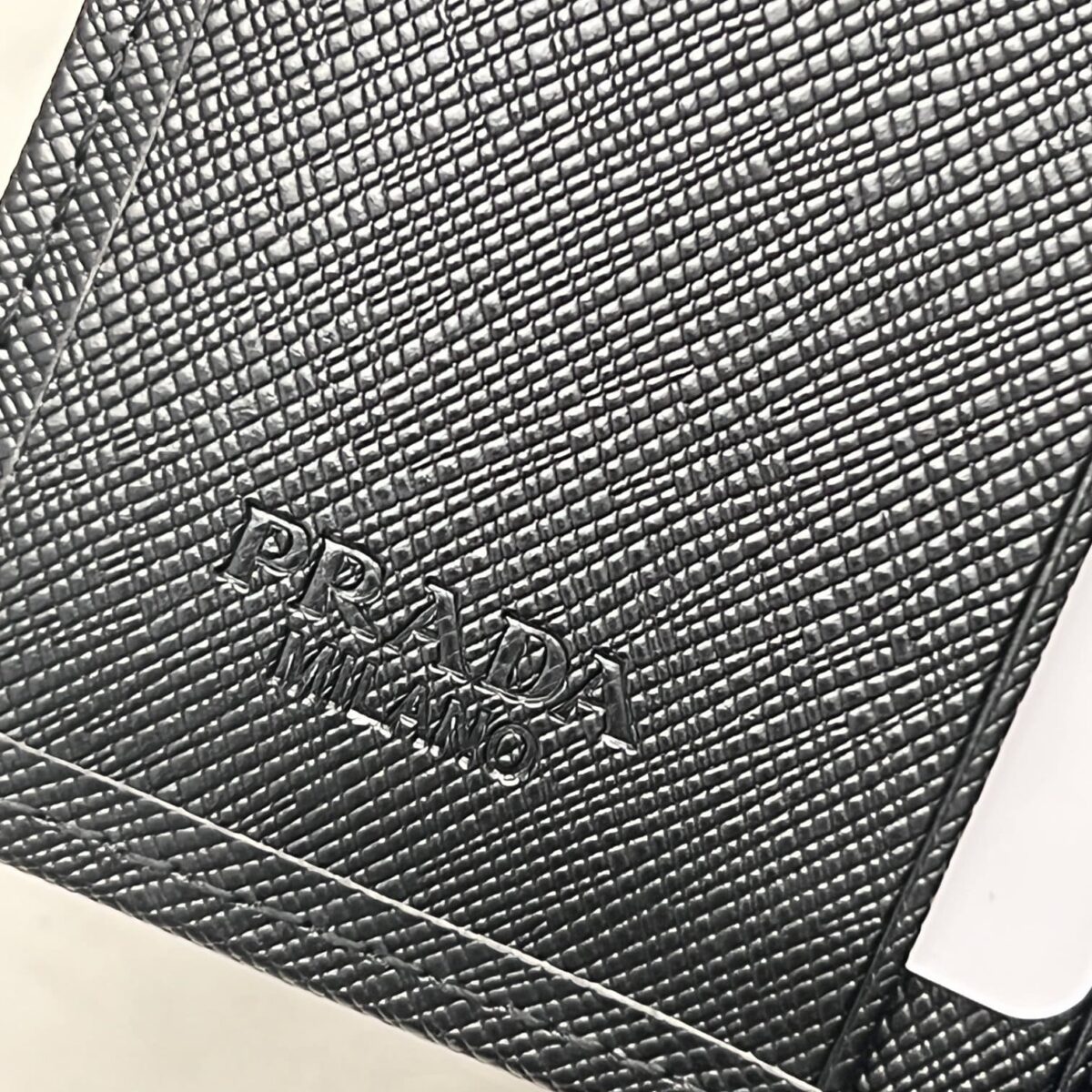 Prada Saffiano Monochrome Flap Small Wallet Full Black 10Cm 1Mv204 Qwa F0002 - Image 5