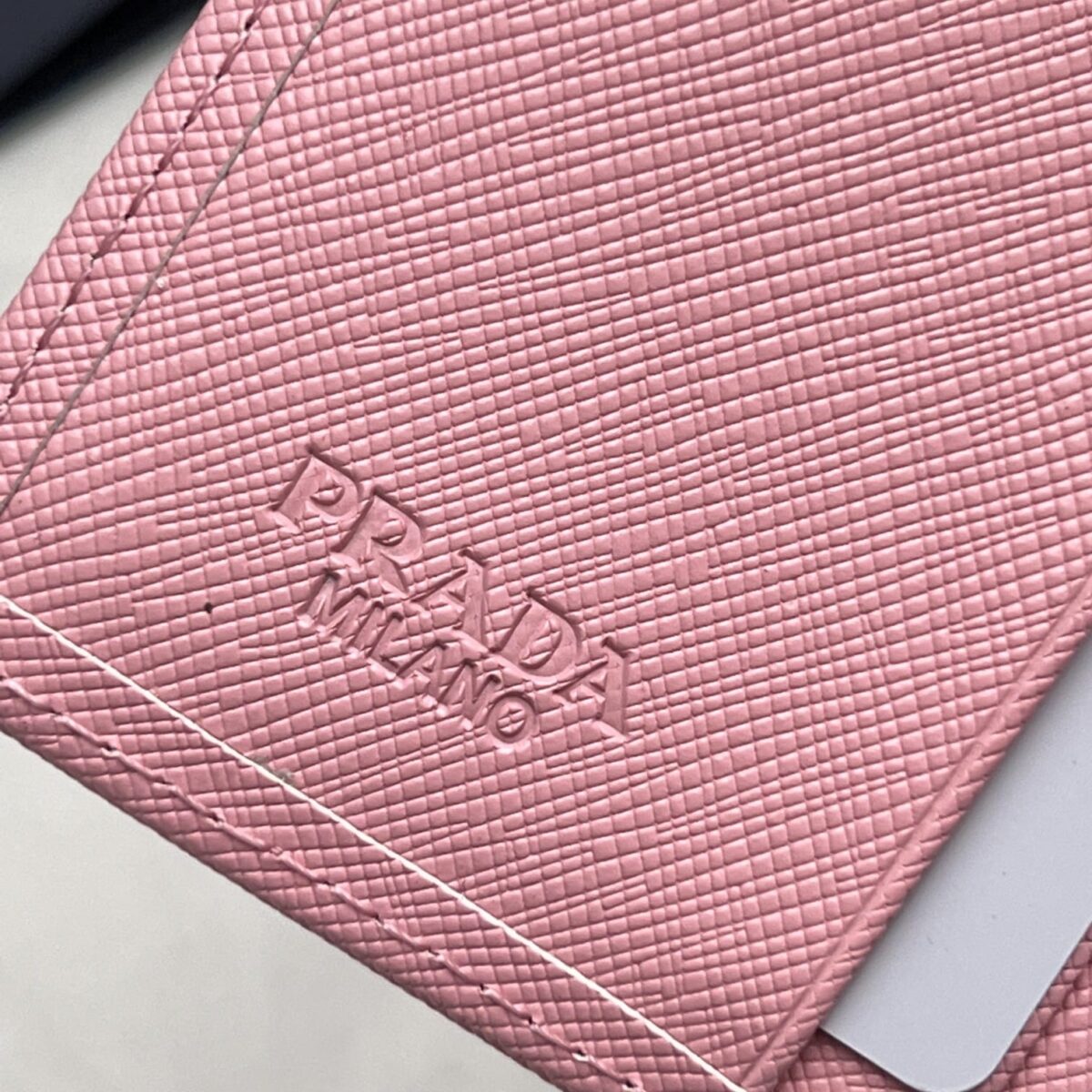 Prada Saffiano Leather Flap Small Wallet Peony Pink And Gold 10Cm 1Mv204 Qwa F0505 - Image 6
