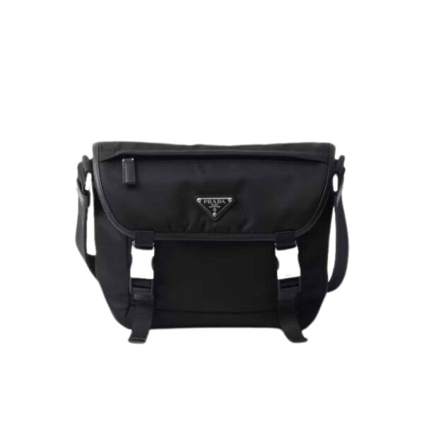 Prada Re Nylon And Saffiano Leather Shoulder Bag Black 24Cm  2Vd066 2Dmg F0002 V Oom