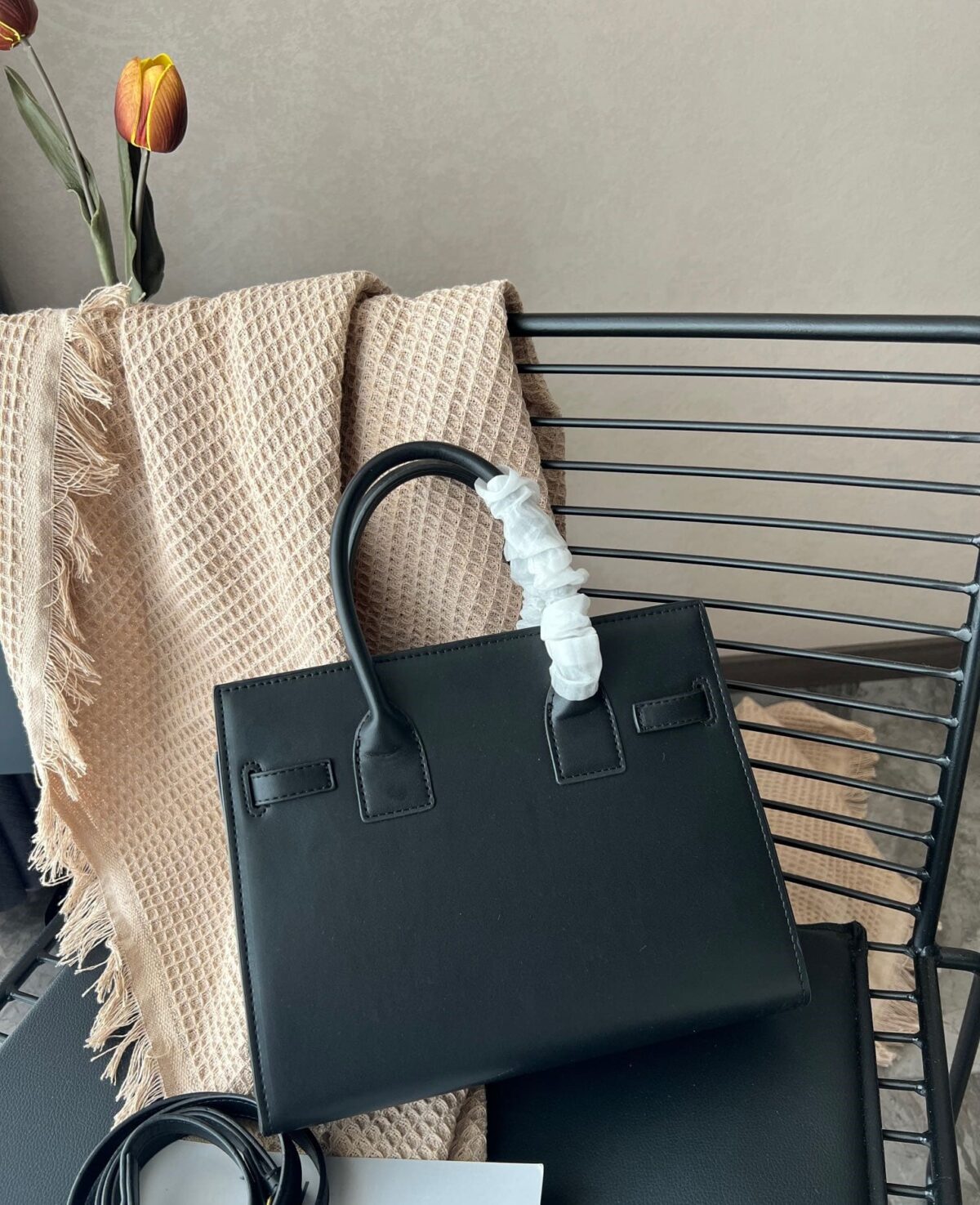 Saint Laurent Sac De Jour Supple Baby In Grained Leather 26Cm Black 717448Dti0W1000 - Image 8