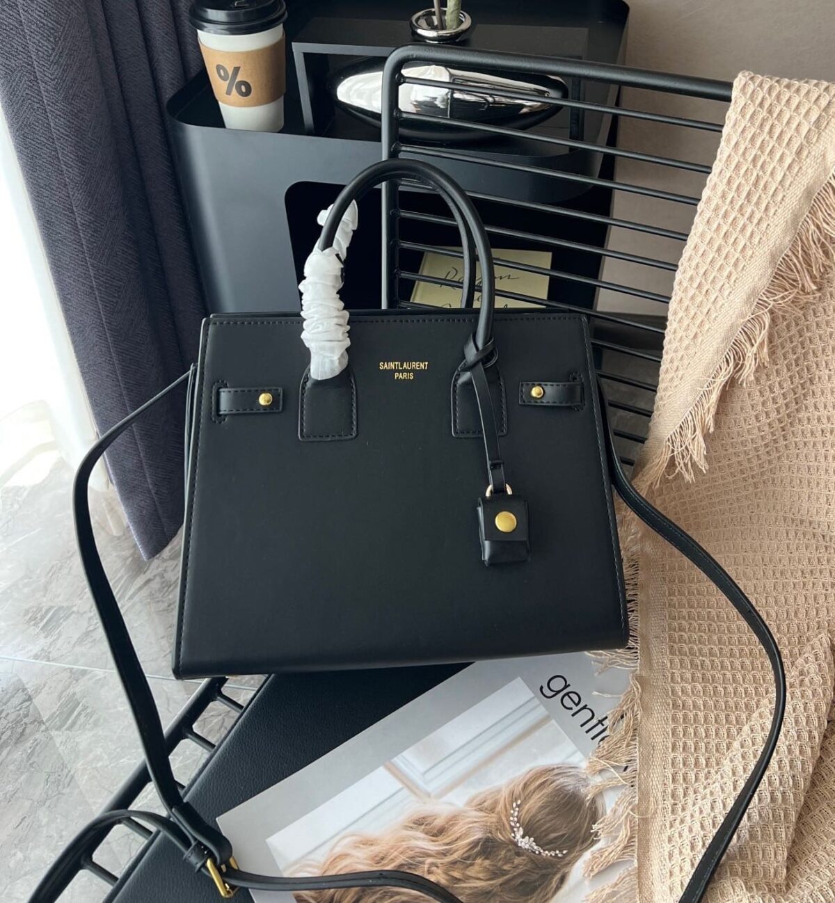 Saint Laurent Sac De Jour Supple Baby In Grained Leather 26Cm Black 717448Dti0W1000 - Image 9