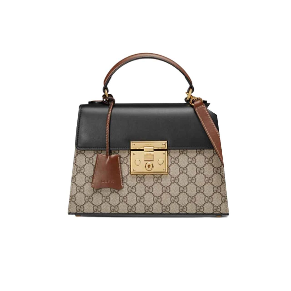 Gucci Paddle Lock Gg Supreme Top Handle Black 28Cm - Image 1