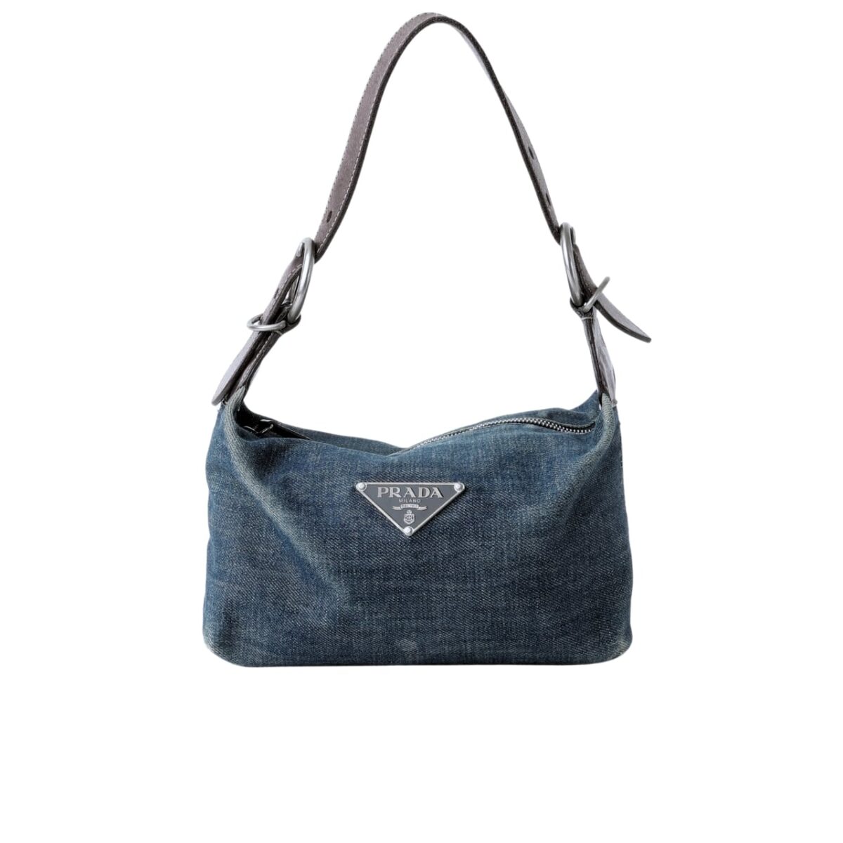 Prada Jeans Ring Shoulder Bag Denim Blue 25Cm - Image 1
