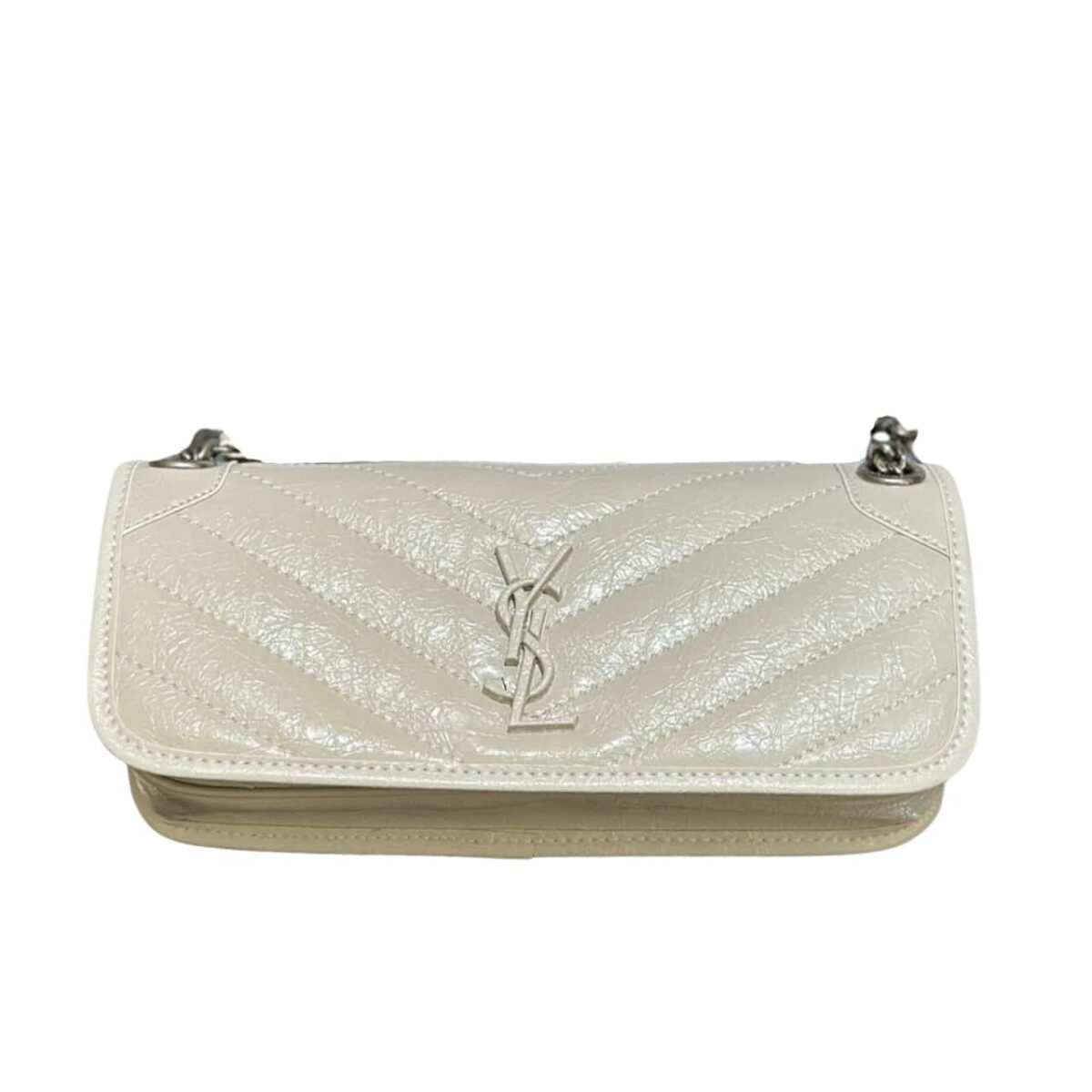 Saint Laurent Mini Matelasse Monogram Niki Bag White 26Cm - Image 1