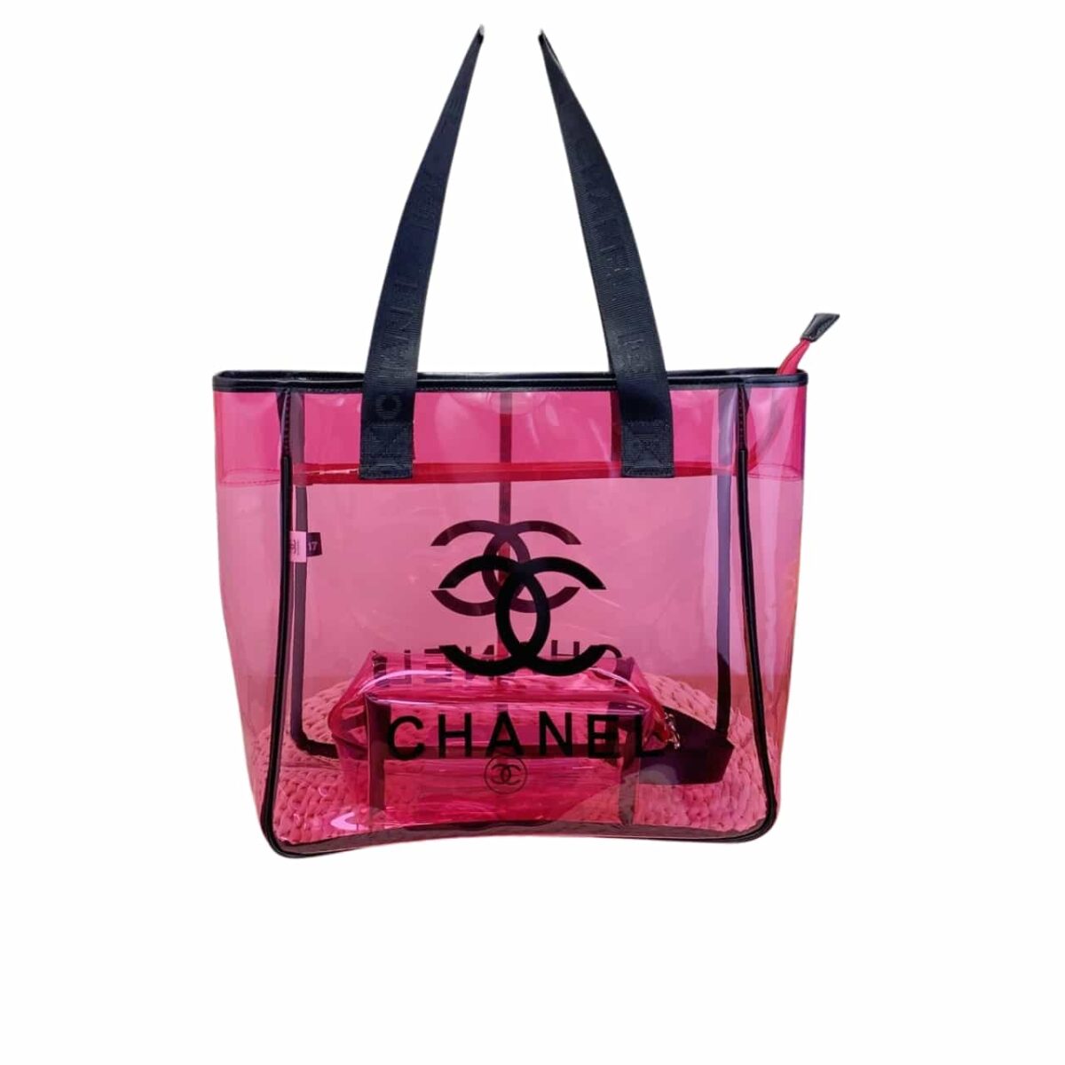 Chanel Cc Chain Tote Pvc And Leather Pink 41Cm - Image 1